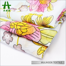 Mulinsen Textile 100% Polyester 75D Chiffon Fabric Plain Floral Print for Summer Blouse